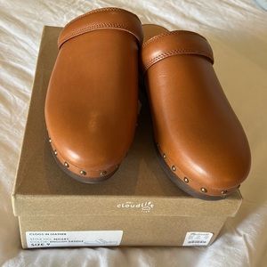 Madewell- Leather Cecily Clog: English Saddle Color- Size 9 NIB
